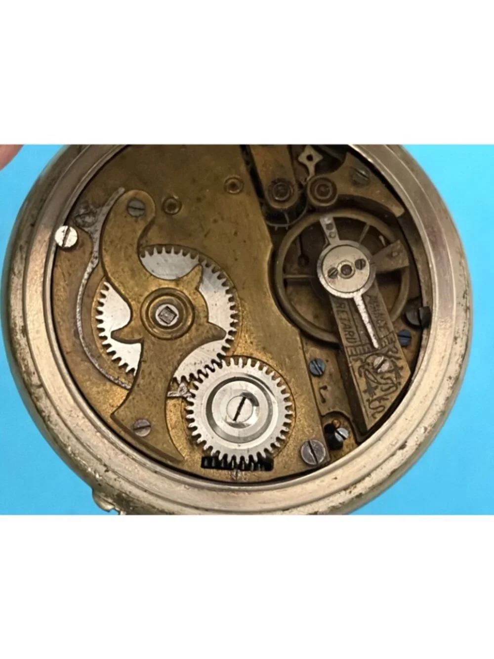 Antique Systeme Roskopf remonitoir Mechanical Pocket Watch 4 parts / repair